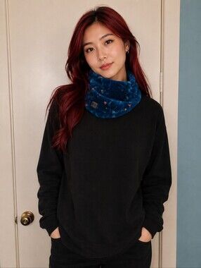 MEC Blue Fleece 90s Print Small Neck Warmer
